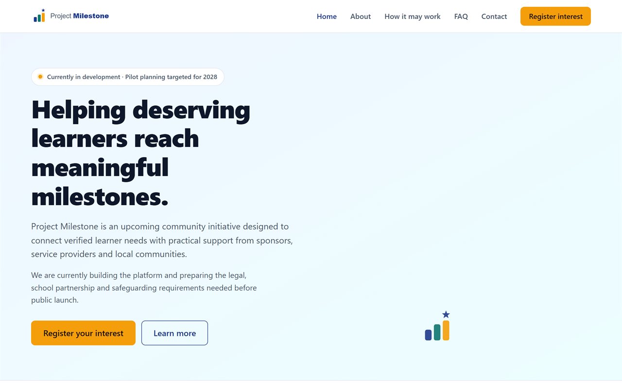 The Project Milestone website